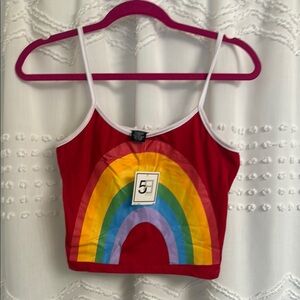 NWT Colorful Rainbow Crop Top - Large